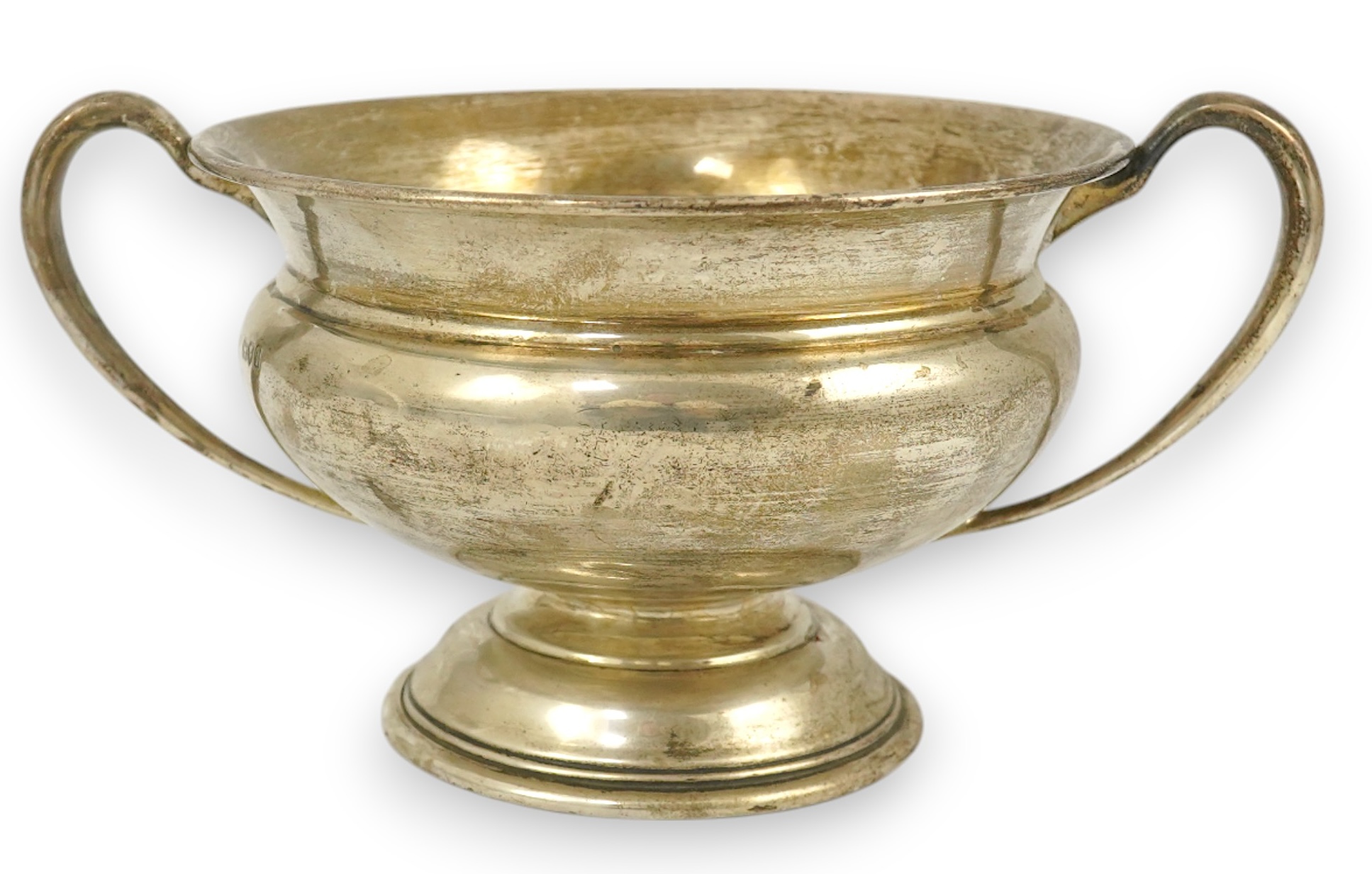 A George V silver two handled pedestal bowl, by Charles Edwards